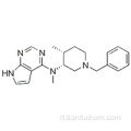 7H-pirrolo [2,3-d] pyriMidin-4-aMine, N-Methyl-N - [(3R, 4R) -4-Methyl-1- (fenylMethyl) -3-piperidinyl] - CAS 477600-73-0